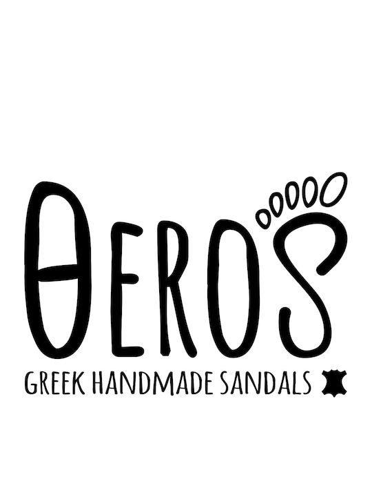 Θερος Ελληνικό 100% Δερμάτινο Σανδάλι Χειροποίητο Κωδικός Θηλια 18 Μεταλλικο Τριχρωμα