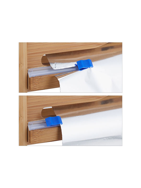 Relaxdays Suport Pentru Prosoape De Hârtie Montat Pe Perete Din Lemn Bej 40x11.5cm 10046719