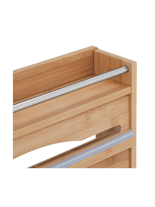Relaxdays Suport Pentru Prosoape De Hârtie Montat Pe Perete Din Lemn Bej 40x11.5cm 10046719