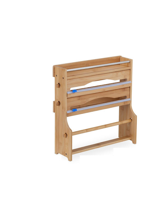 Relaxdays Suport Pentru Prosoape De Hârtie Montat Pe Perete Din Lemn Bej 40x11.5cm 10046719