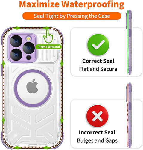Redpepper Ip68 360 Full Cover Silicone with Strap Waterproof Lilac (iPhone 16 Pro)