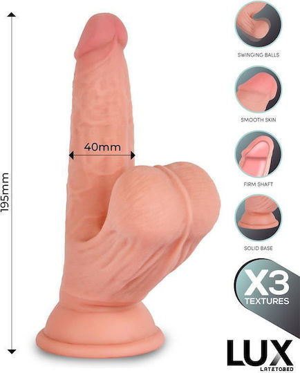Lux Triple Realistic Dildo with Scrotum