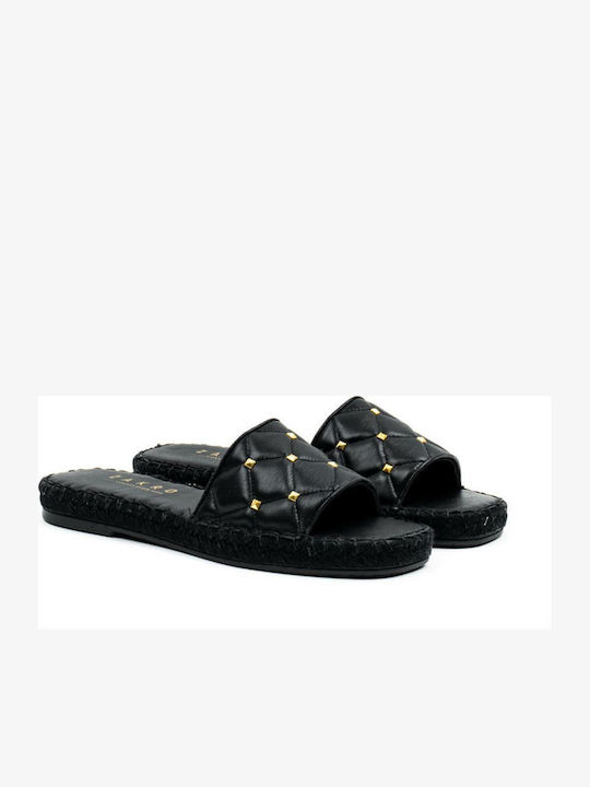 Women's Leather Slippers Zakro Collection Esp-150 Black Black