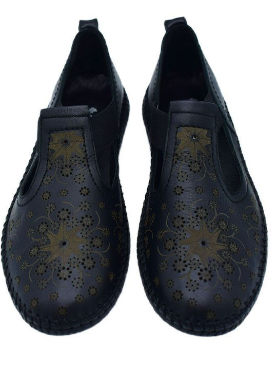 Comfort Damen Slip-Ons Anatomisch Leder Geschlossene Art Tatoo Schwarz Comfort Damen Slip-Ons Anatomisch Leder Geschlossene Art Tatoo Schwarz