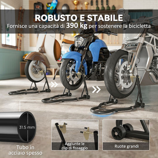Homcom Două Suporturi Reglabile Tip Triunghi Negru Oțel Cu Roți Dimensiuni Î 80-120 Cm C30-044v00bk