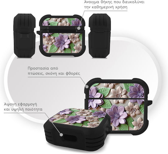 Sonique 3d Flower Series Калъф в Лилав цвят за Apple AirPods 3