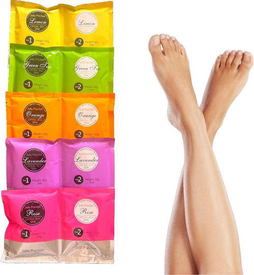 Комплект 2 Стъпки Crystal Jelly Pedicure Spa 50+50г Премиум Качество Зелен Чай