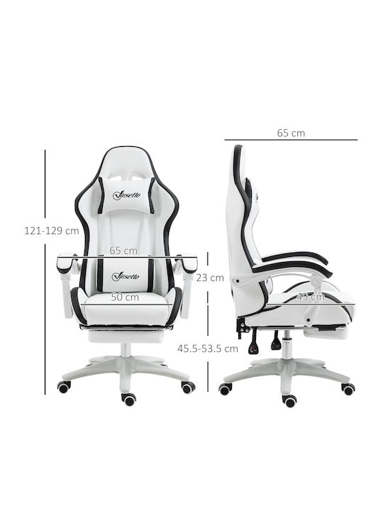 Vinsetto 921-618V01WT Gaming Chair with Footrest White