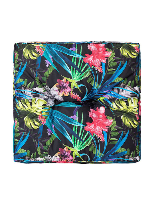 Garden Chair Cushion with Backrest Multicolour Leaf