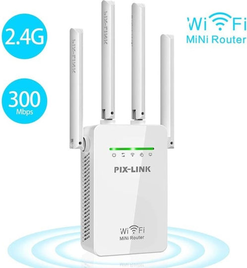 Pix-Link LV-WR09 WiFi Extender Single Band (2.4GHz) 300Mbps White