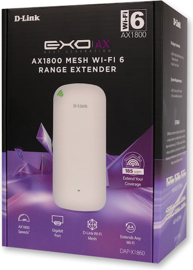 D-Link DAP-X1860 Mesh WiFi Extender Dual Band (2.4 & 5GHz) 1800Mbps