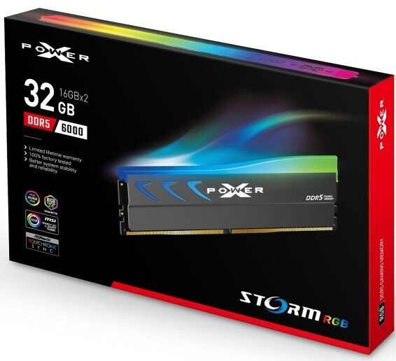 Silicon Power Storm RGB 32GB DDR5 RAM cu 2 module (2x16GB) și