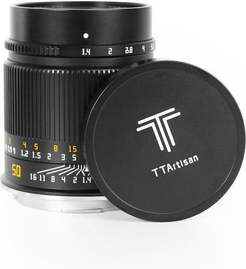 TTArtisan Cadru complet Obiectiv Foto 50mm F/1.4 Fix pentru Montura Leica L Black