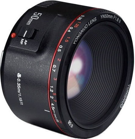 Yongnuo Full Frame Φωτογραφικός Φακός YN 50mm f/1.8 II Σταθερός για Canon EF Mount Μαύρος