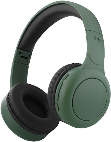 T'nB Безжични / Жични On Ear Слушалки с 24 часа Работа GREEN & BLACK