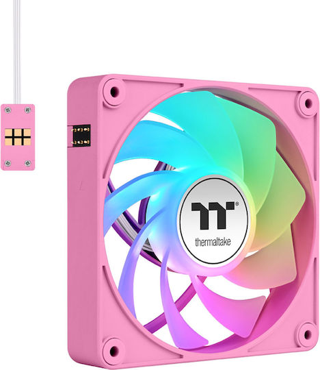 Thermaltake CT140 EX Reverse Blade Case Fans with ARGB Lighting and Connection 3-Pin / 4-Pin PWM Pack of 3 Pink