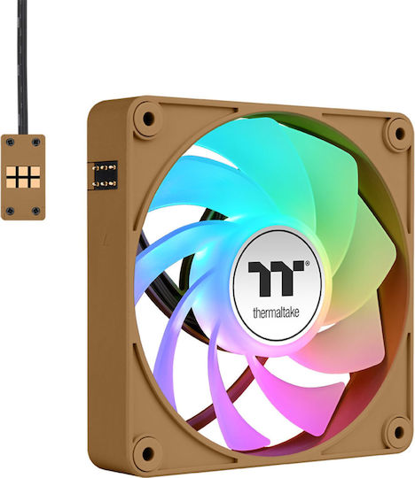Thermaltake CT140 EX Ventilator Pentru Carcasă Cu Lamă Inversată Cu Iluminare ARGB Și Conexiune 3-Pin / 4-Pin PWM Set 3 Bucăți Gravel Sand