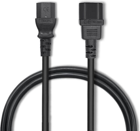 Qoltec IEC C13 - IEC C14 Cable 3m Μαύρο 53898