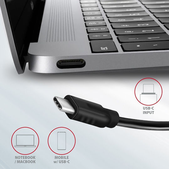 Axagon USB-C Лаптоп Докинг Станция с HDMI 4K PD Сива