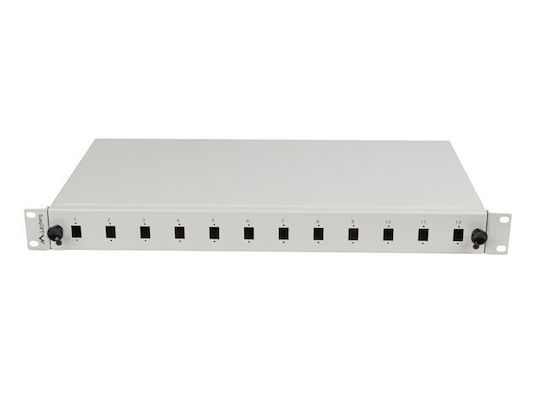 Lanberg Οπτικό Patch Panel για Rack 1U 19" 12 Θυρών Γκρι