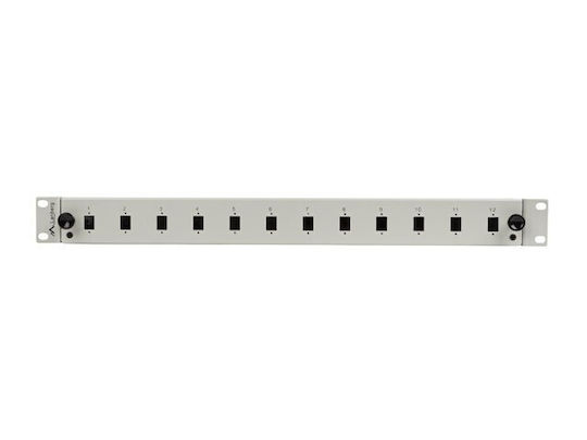 Lanberg Οπτικό Patch Panel για Rack 1U 19" 12 Θυρών Γκρι
