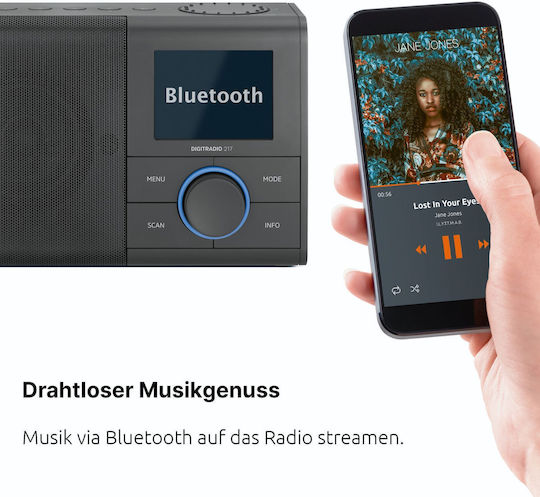 Technisat DigitRadio 217 Φορητό Ραδιόφωνο Ρεύματος / Μπαταρίας DAB+ με Bluetooth Μαύρο