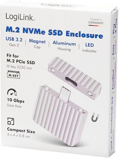LogiLink Hard Drive Case SATA III NVME with connection Type-C in Schwarz color