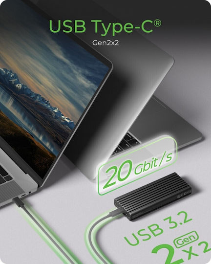 Icy Box External Case for Hard Drive M.2 PCI Express with Connection Type-C