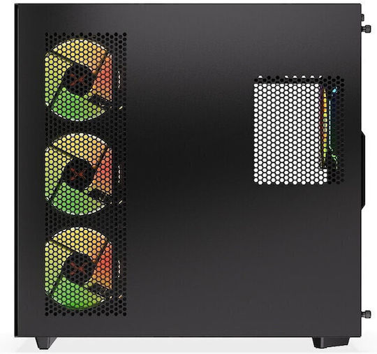 Krux Empero Gaming Midi Tower Computer Case with Side Window and ARGB Lighting Black