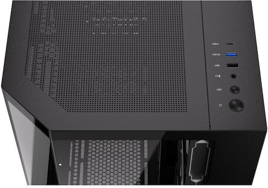 Krux Empero Gaming Midi Tower Computer Case with Side Window and ARGB Lighting Black