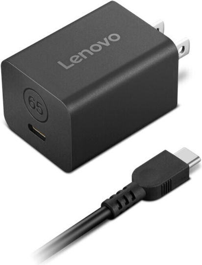 Lenovo USB-C Φορτιστής Laptop 65W 5V 1.5A με Αποσπώμενο Καλώδιο Τροφοδοσίας