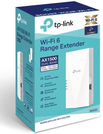 TP-LINK RE500X v1 Mesh WiFi Extender Dual Band (2.4 & 5GHz) 1500Mbps