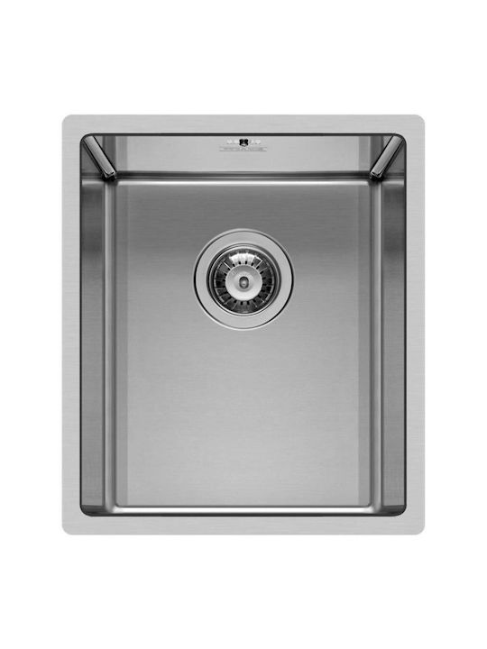 Pyramis Astris 1b Ισόπεδος Νεροχύτης Inox Brushed Μ34xΠ40cm Ασημί