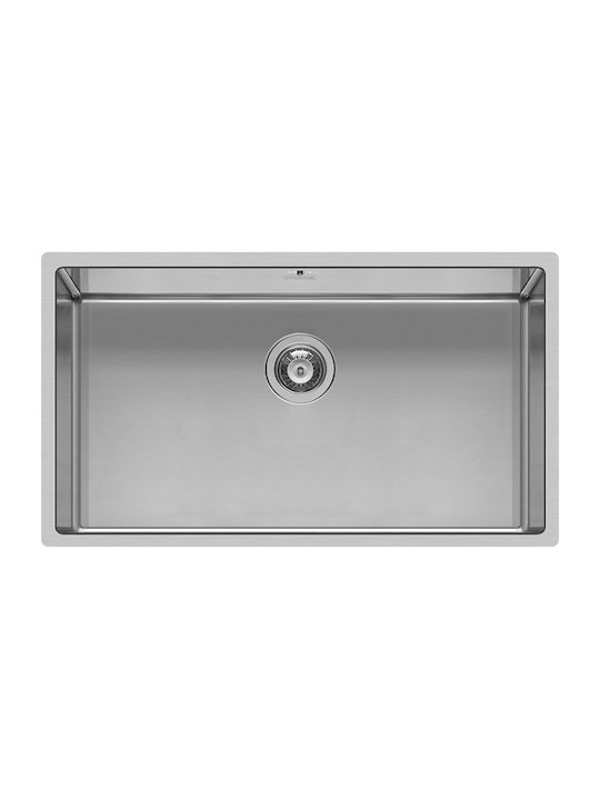 Pyramis Astris 1B 101028601 Flush Mounted Sink Inox Brushed W74xD40cm Silver