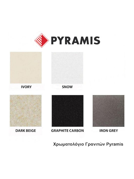 Pyramis Athlos Plus 1B 1D 070070811 Drop-In Мивка от Синтетичен Гранит Ш86xД50см Бежов