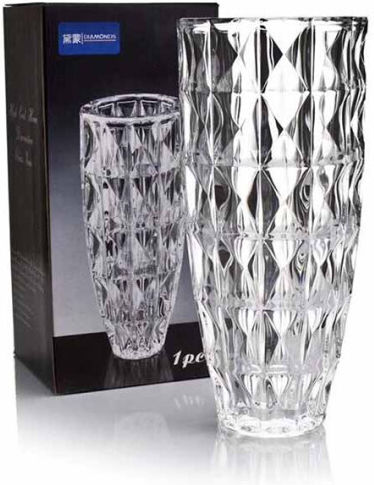 Glass Vase Prisma Transparent 13xH28cm