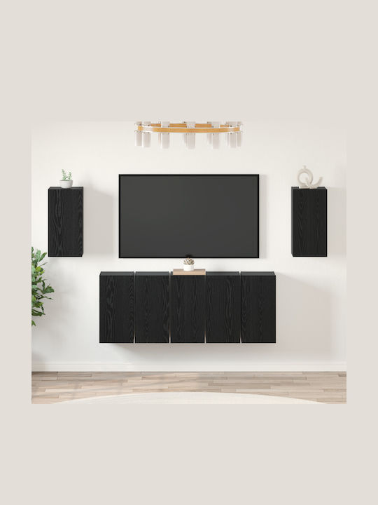 Living Room TV Unit Black Oak L30.5xW30xH60cm