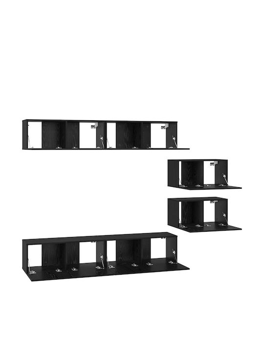 Wohnzimmer TV-Einheit Μαύρη Οξυά L80xB30xH30.5cm