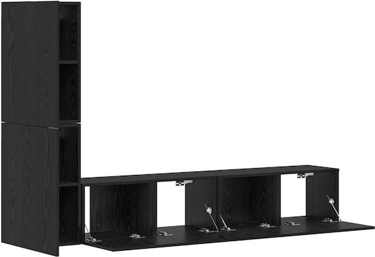 Living Room TV Unit Black Oak L80xW30xH30.5cm