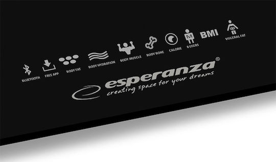 Esperanza Smart Bathroom Scale with Body Fat Counter & Bluetooth Black EBS016K