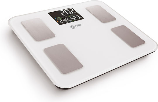 AMILA Fitbody 5 Smart Bathroom Scale with Body Fat Counter & Bluetooth White