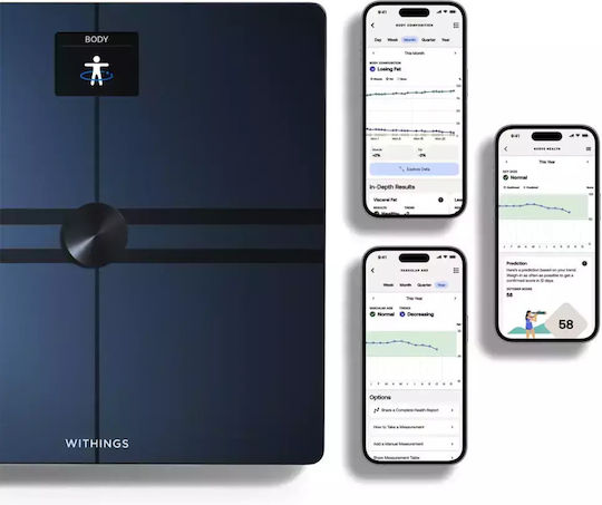 Withings Smart Bathroom Scale with Body Fat Counter Black 13700546708012