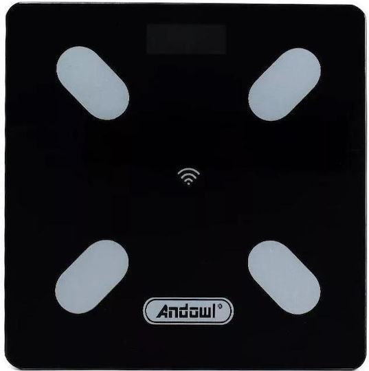 Andowl Q-D001 S Smart Bathroom Scale with Body Fat Counter Black