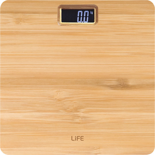Life Nature Digital Bathroom Scale Brown Bamboo