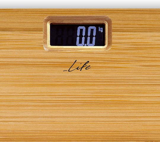 Life Nature Digital Bathroom Scale Brown Bamboo