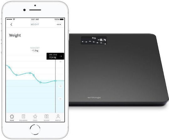 Withings WBS06 Smart Ζυγαριά 180kg Μαύρη