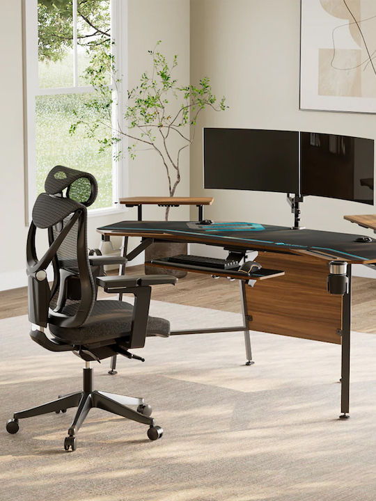 Eureka Ergonomic Καρέκλα Γραφείου με Ρυθμιζόμενα Μπράτσα Μαύρο