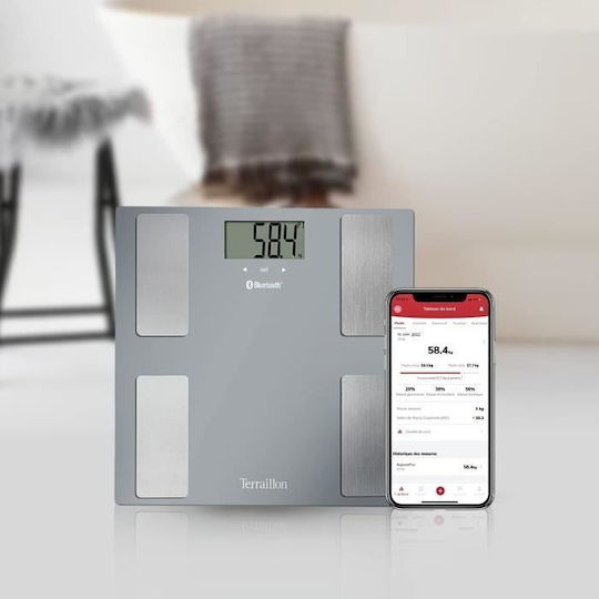 Terraillon Smart Connect Умна Кантар С анализ на мазнини в Сив цвят
