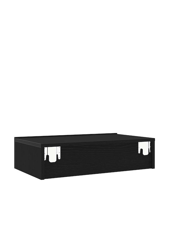 TV-Ständer mit LED-Beleuchtung Schwarze Eiche M60xT35xH15,5cm
