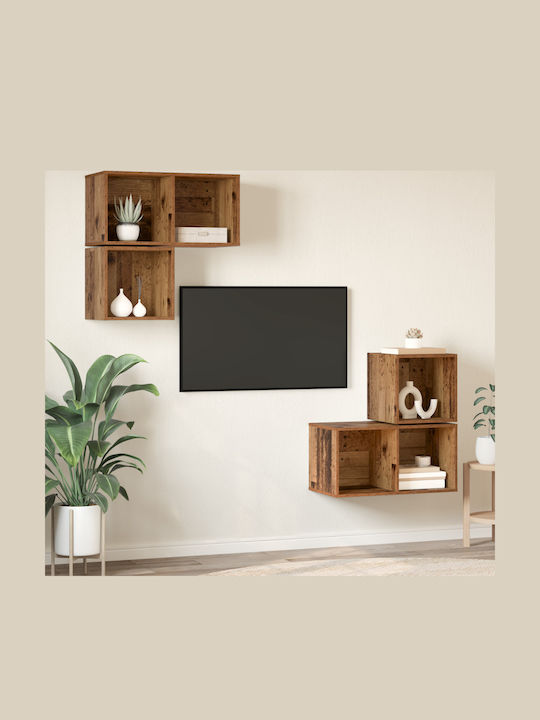 Vidaxl 4 Бр Старо Дърво 37 X 37 X 72 См Обработено Дърво